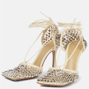 Elegant Cream and Silver Women's Heels